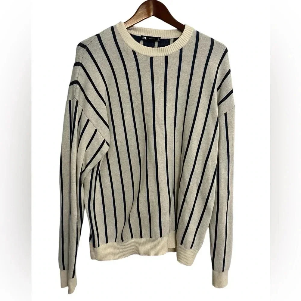 Simons  Le 31 striped blue and white men’s sweater size large